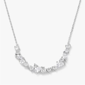Melinda Maria Silver Crystal Cluster Necklace